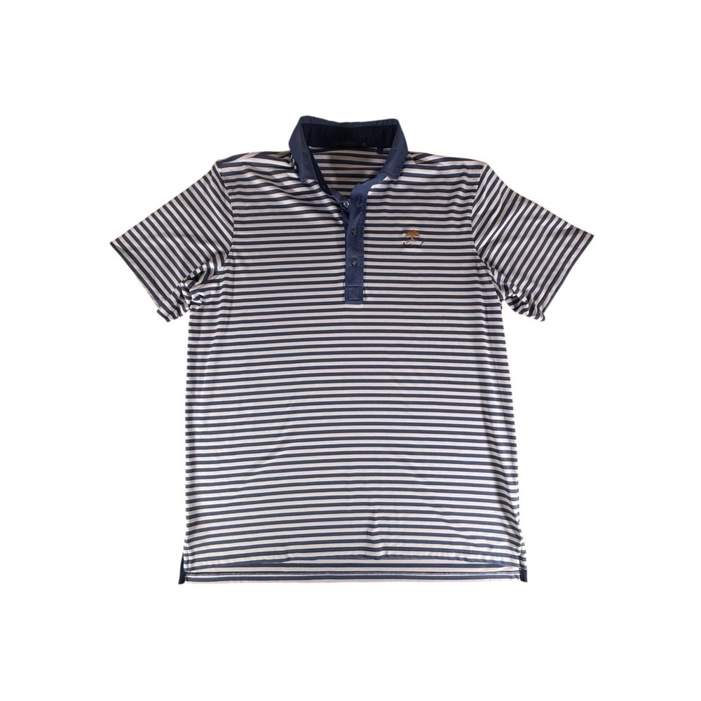 Greyson Shirt Adult Extra Large Blue Pink Striped Golf Stretch Polo Mens